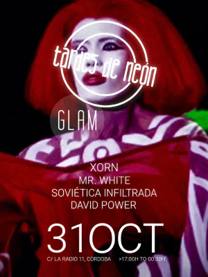 Cartel glam de Tardes de Neón 31 octubre