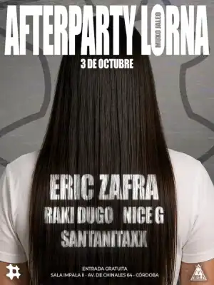 Cartel del arferparty del concierto de L0rna en Sala Impala el 3 de Octubre