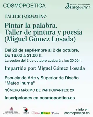 Pintar la palabra - Talelr cosmopoética