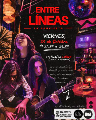 Cartel de «Entre Líneas en concierto»
