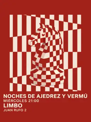 Cartel noches de ajedrez y vermú en Limbo Bar