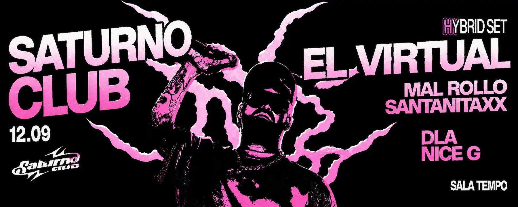 Cartel el virtual en Saturno el 12 de Septiembre, Sala Tempo
