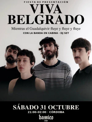 Cartel Viva Belgrado presentacion MEGFYFYF en Bassico Club